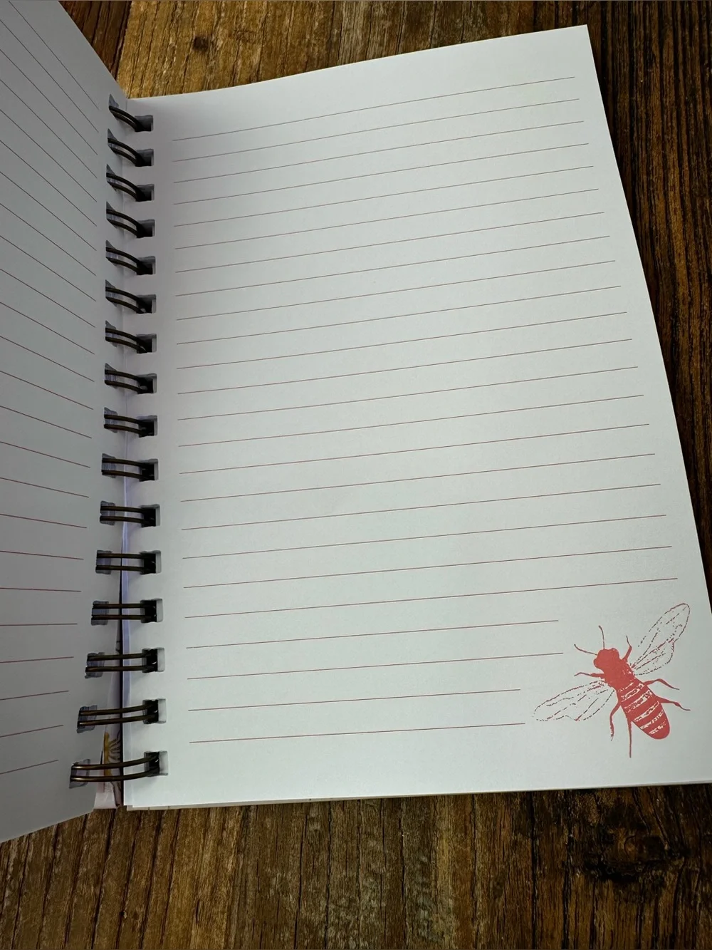 Gold Bee Spiral Notebook - White